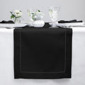 Black Linen Table Runner 14 x 60 in - Classic Hemstitch