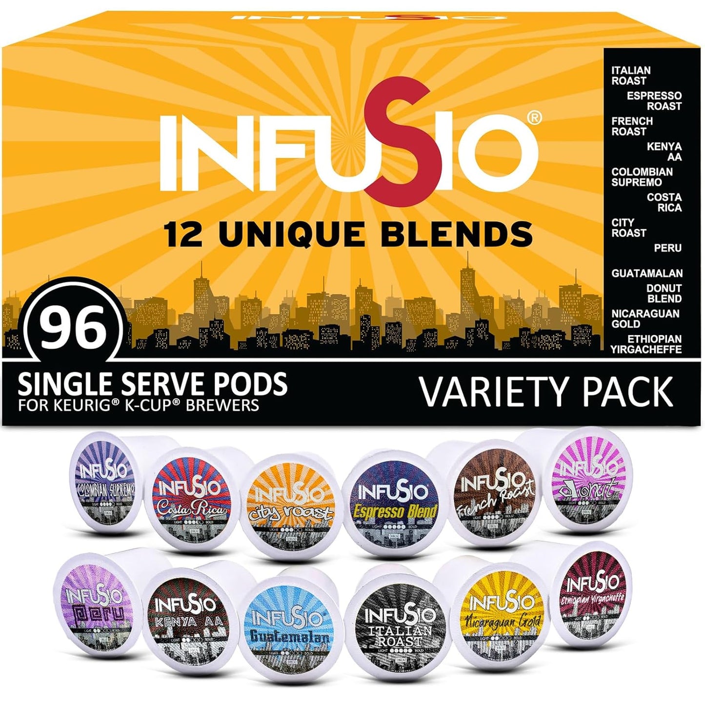 96 Count Premium Coffee Pods - Variety Pack