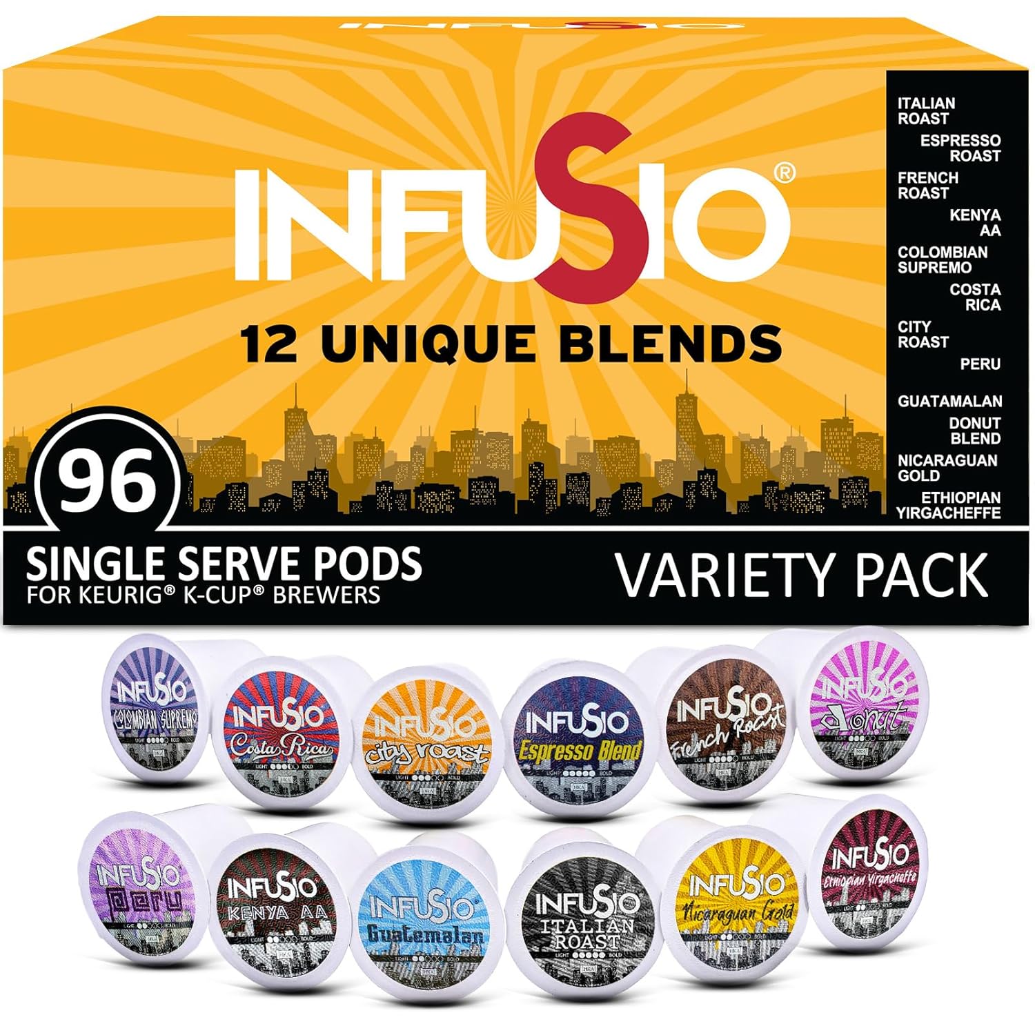 96 Count Premium Coffee Pods - Variety Pack
