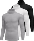 Ekouaer Men Turtleneck Long Sleeve Thermal Shirts 3-Pack - Soft