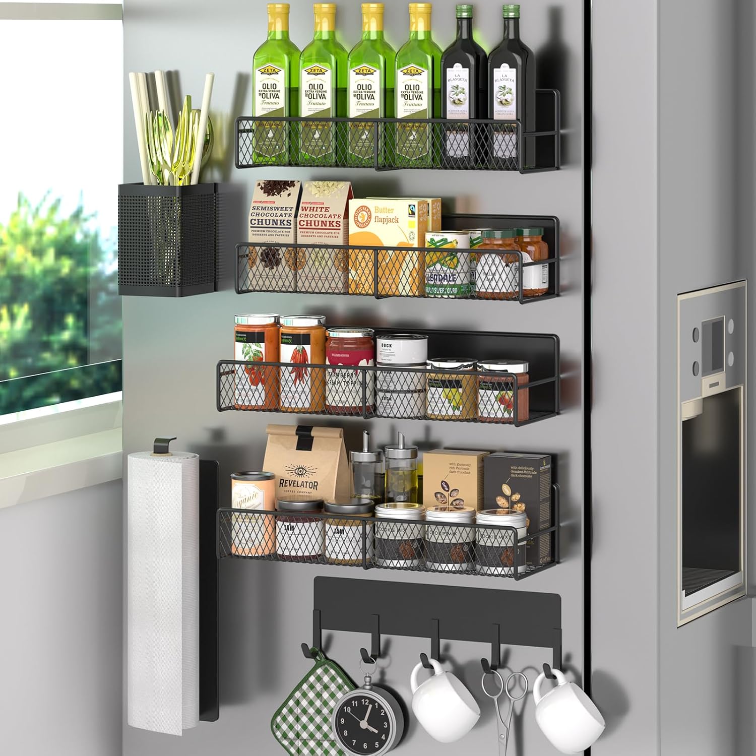 Magnetic Spice Rack for Refrigerator: 7 Pack Kitchen Organizer