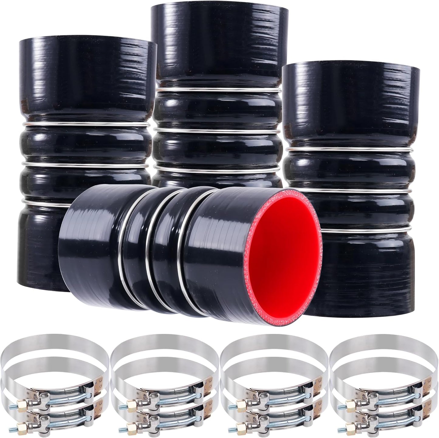 4 PCS Silicone CAC Charge Air Cooler Hump Hose Boot Set