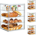 Pastry Display Case 4-Pack - Clear 4-Layer Adjustable Bread Box