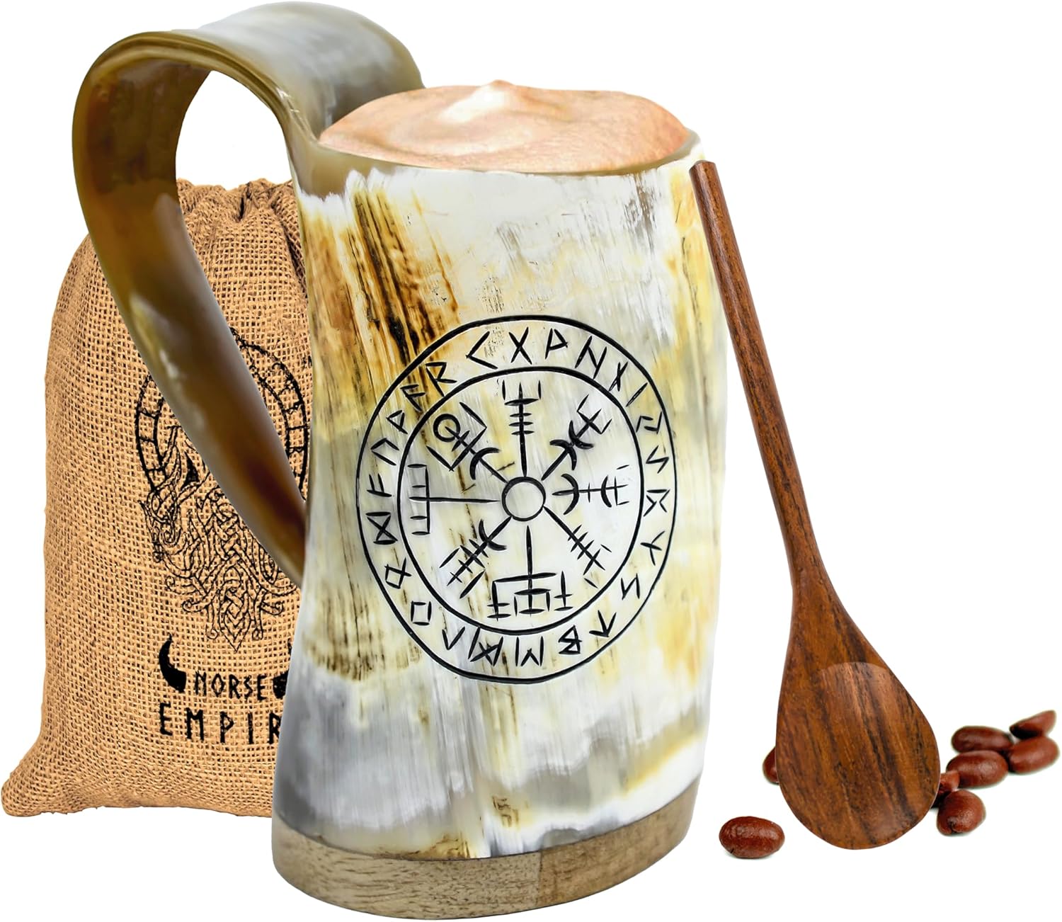 Authentic Viking Horn Mug - Unique Handmade 12oz Drinking Vessel