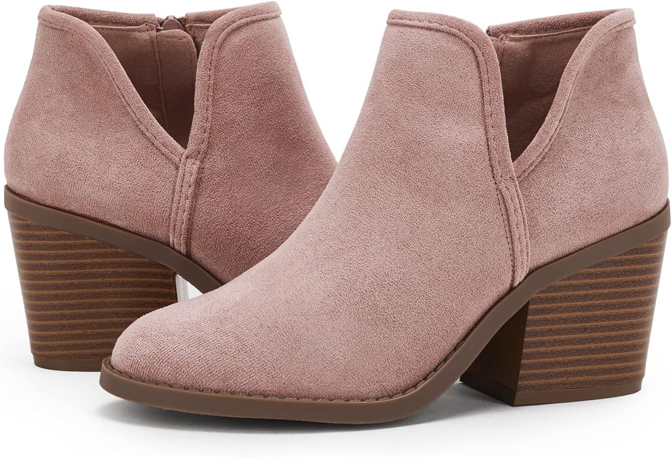 Stylish Womens Ankle Boots with Chunky Stacked Heel Design