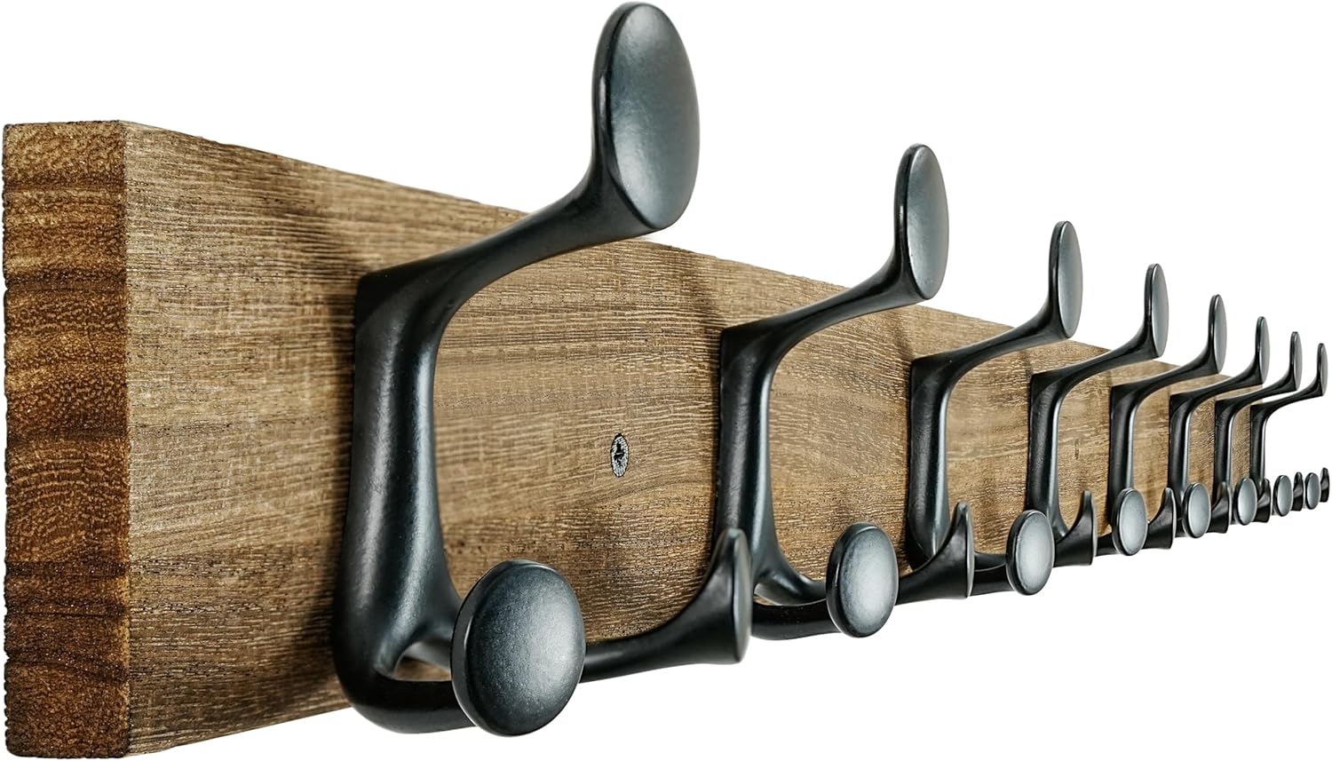 SKOLOO 43-Inch Wood Burnt Coat Rack with 8 Triple Hooks