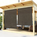 Outdoor Roller Shade 8ftWx12ftH Brown - Light Filtering Patio Blind