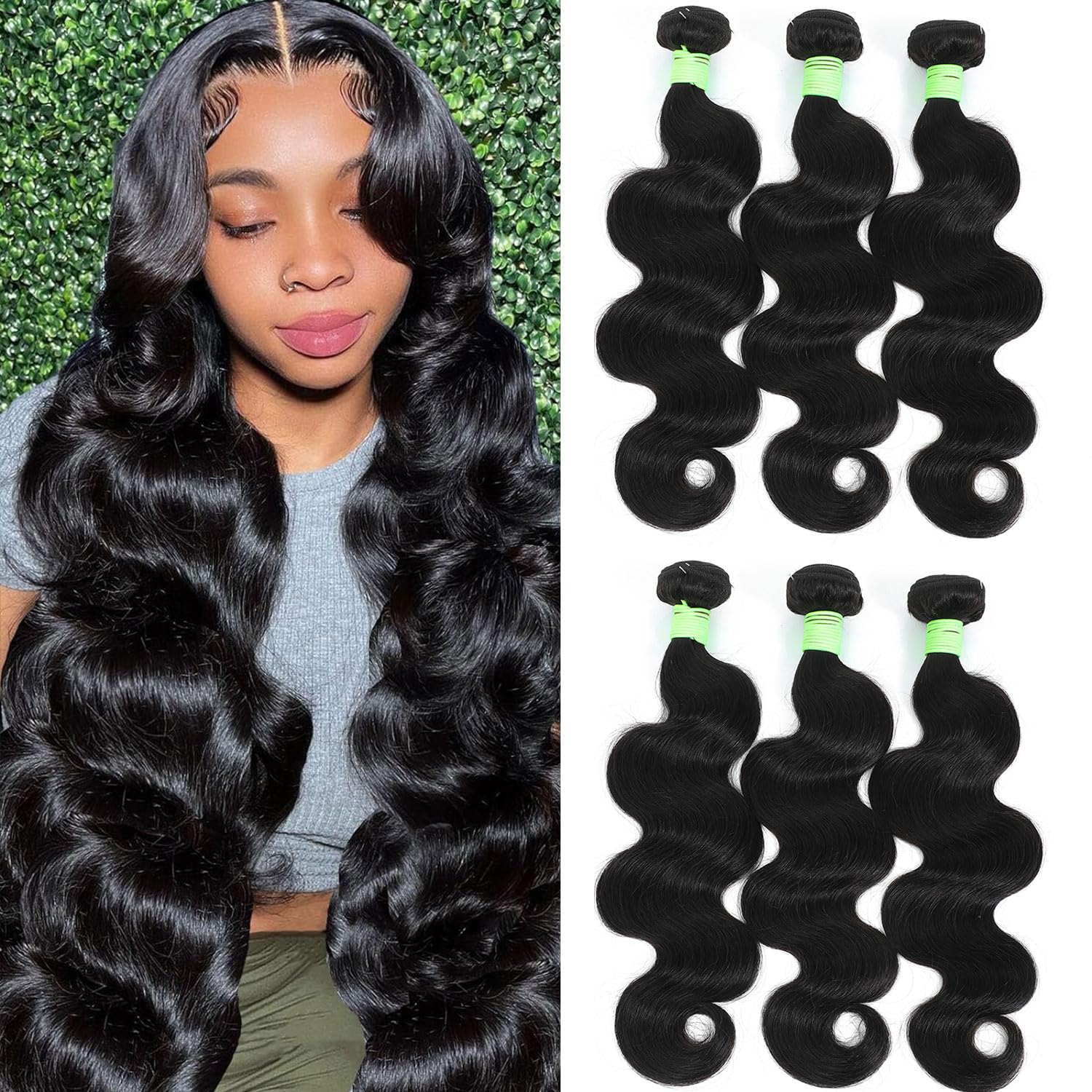 Body Wave Bundles Human Hair 16 18 20 Inch 12A Grade Quality