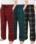 Boys Pajama Pants 3 Pack Cozy Fleece Plaid Lounge Pants - Warm Comfort