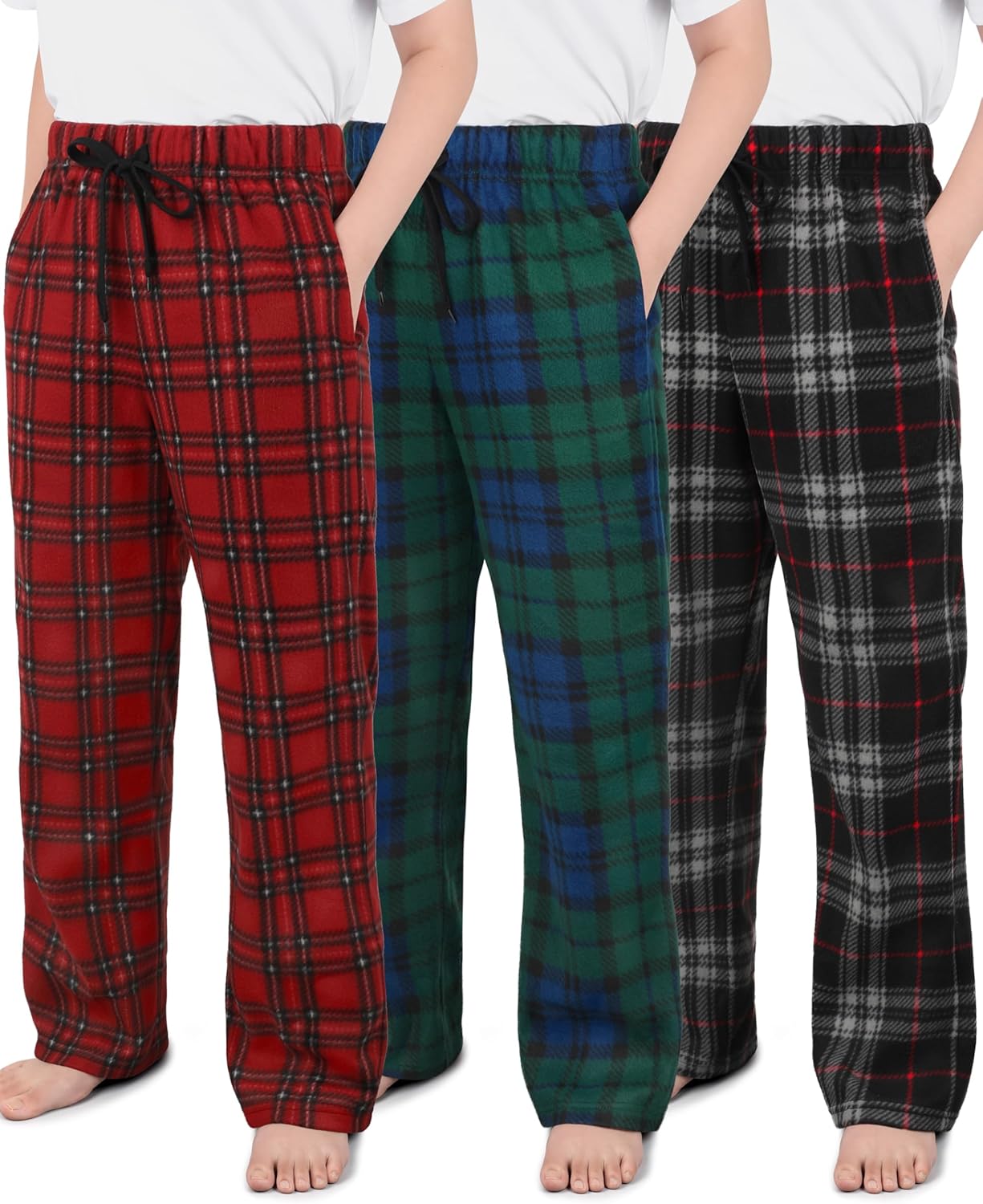IHU Boys Pajama Pants 3 Pack Cozy Fleece Sleepwear for Kids