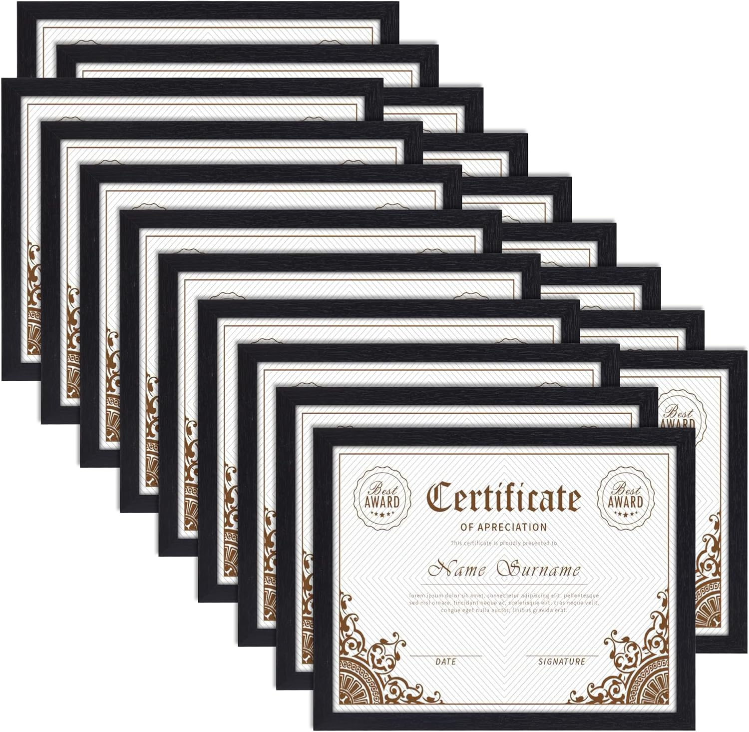 Bulk Picture Frames Set of 18 for Certificates and Documents
