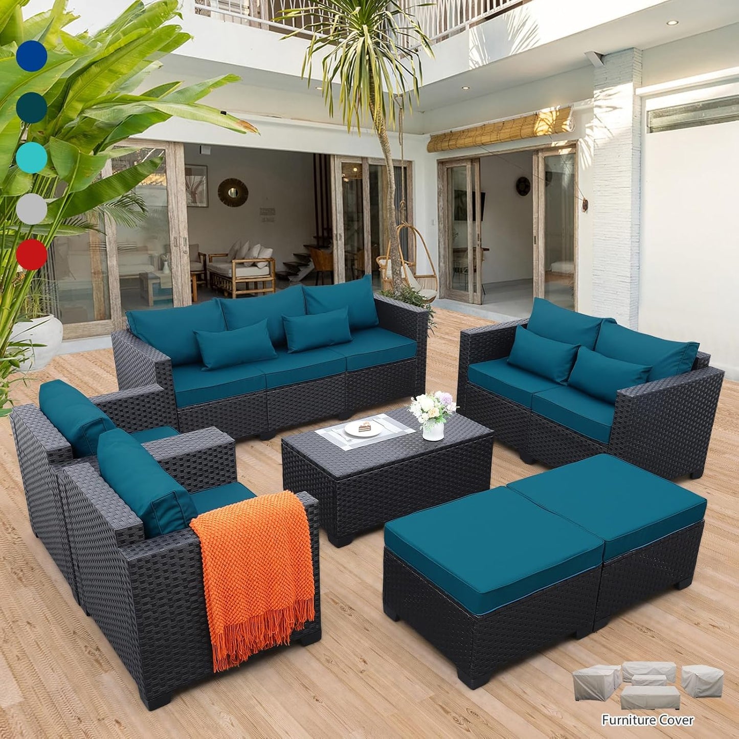 Rattaner Patio Furniture Set 7 Pieces for Outdoor Comfort