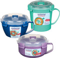 Sistema Microwave Containers | Steam Release Vents | BPA-Free | Red | 3-Pack