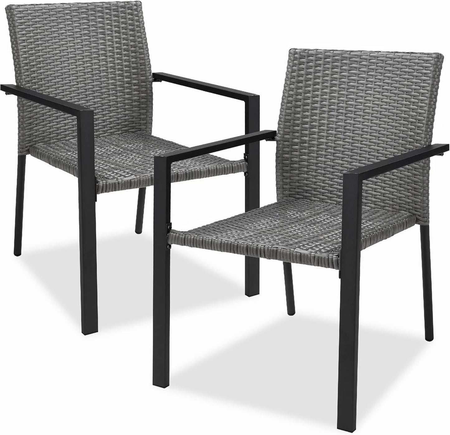Stackable Outdoor Wicker Dining Chairs for Patio and Garden