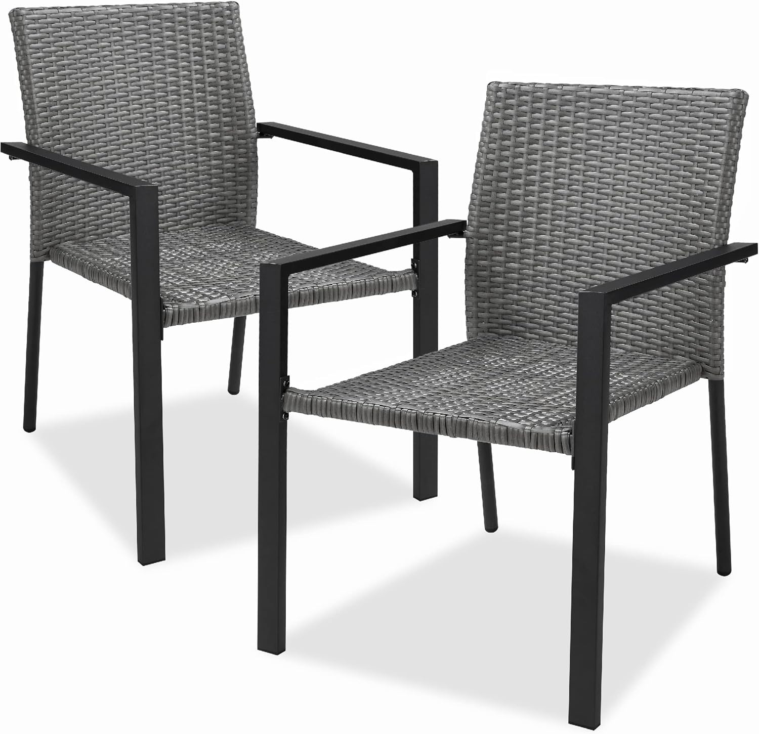 Stackable Outdoor Wicker Dining Chairs for Patio and Garden