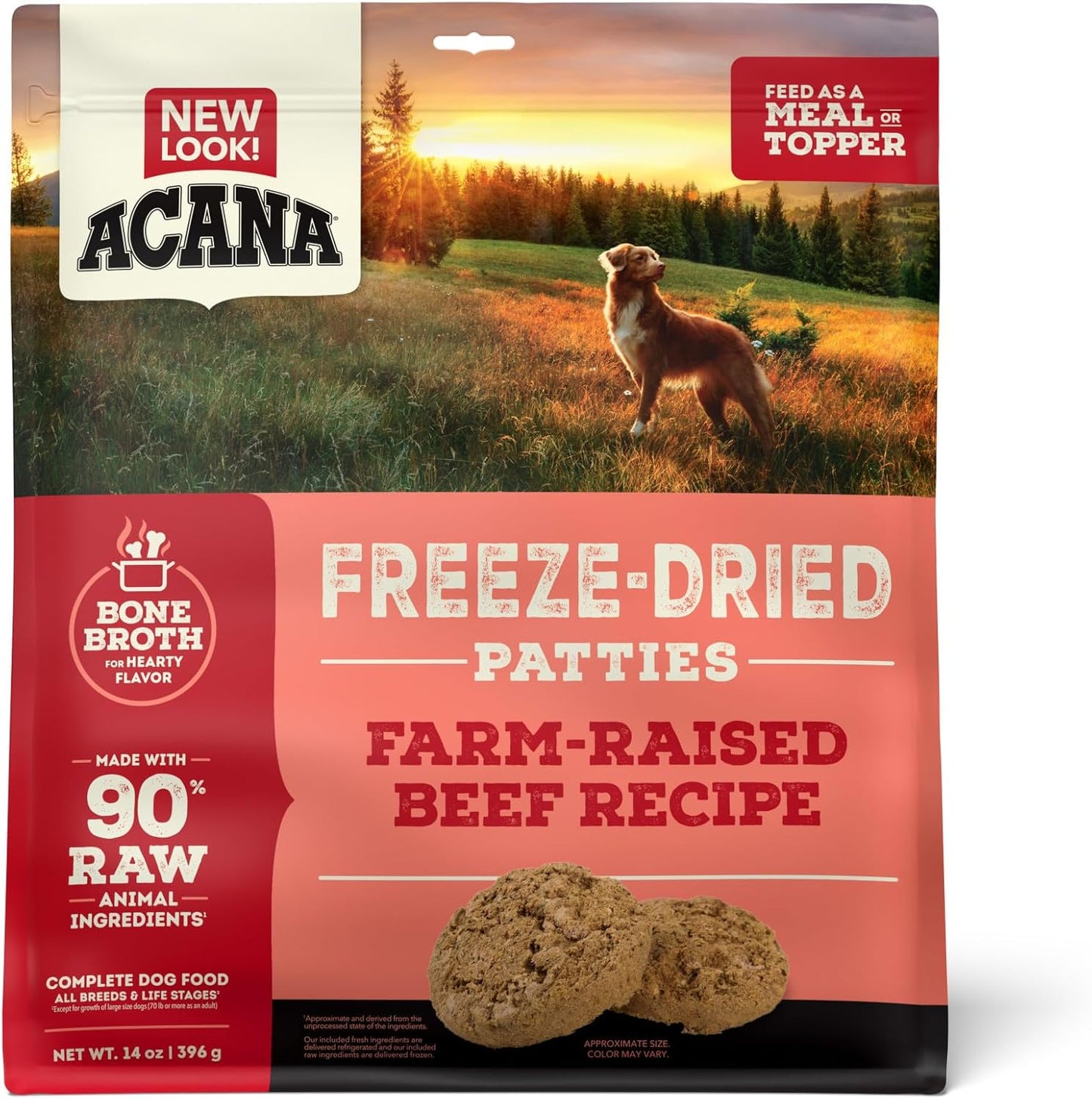 ACANA High Protein Freeze Dried Dog Food Ranch-Raised Beef Patties