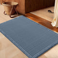 IM HOME Waffle Bath Mat Blue 36in x24in - Absorbent Boho Bath Rug