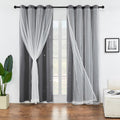 XiDi Star Curtains for Bedroom Kids - Blackout Grey Panels 63in