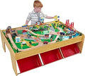 KidKraft Waterfall Mountain Wooden Train Set & Table - 120 Pieces