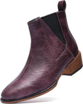 Women's Chelsea Ankle Boots with Zipper - Mid Heels, Dressy