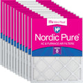 Nordic Pure 16x16x1 Tru Mini Pleat MERV 8 Filters 12 Pack - Efficient