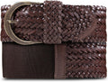 Lucky Brand Women's Fashion Leather Belt - Braided Stretch Comfort