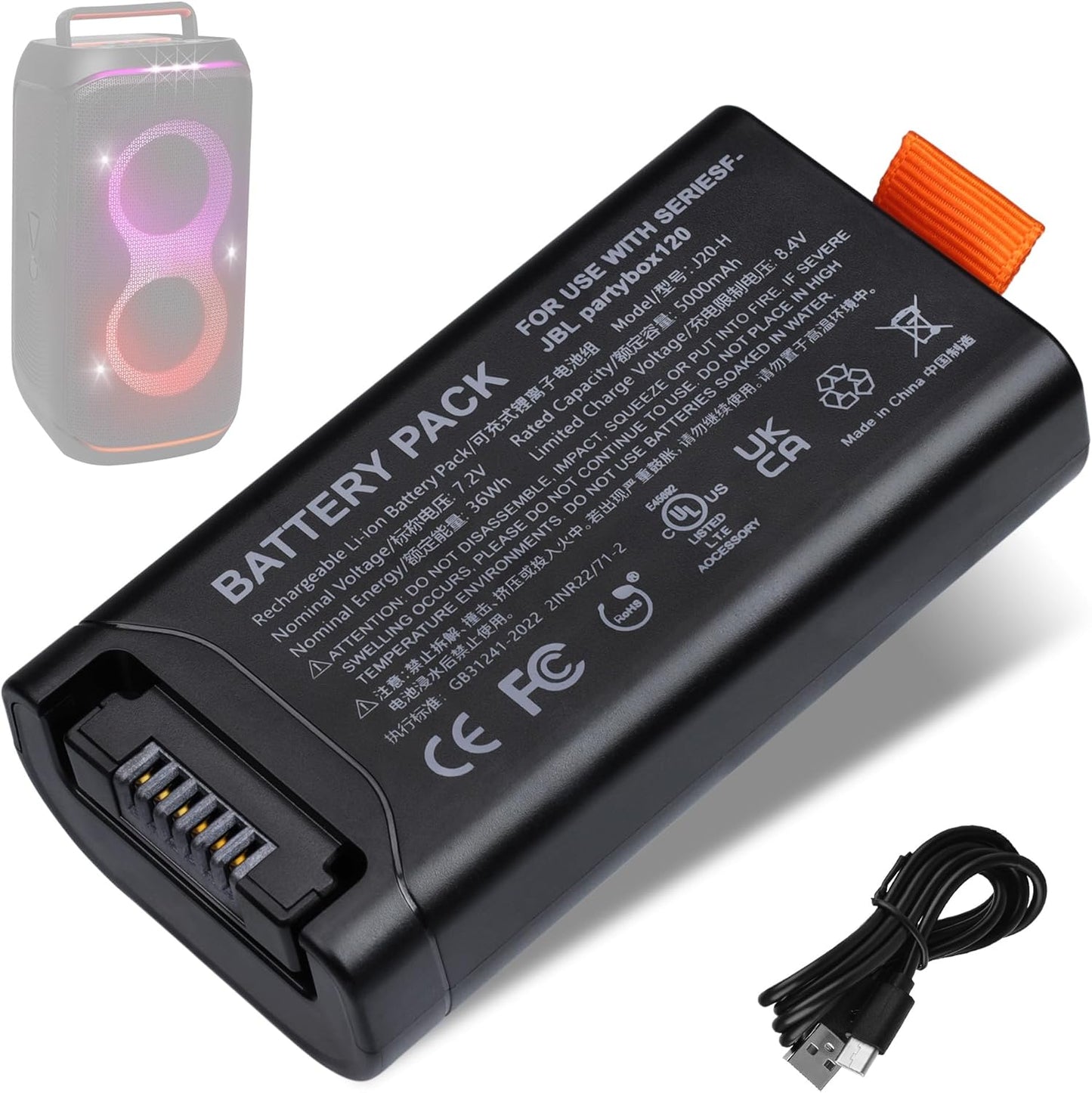 Replacement for JBL Partybox 120 Battery - 5000mAh Power