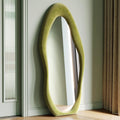 Full Length Wavy Wall Mirror 63in x 24in - Flannel Wrapped Frame