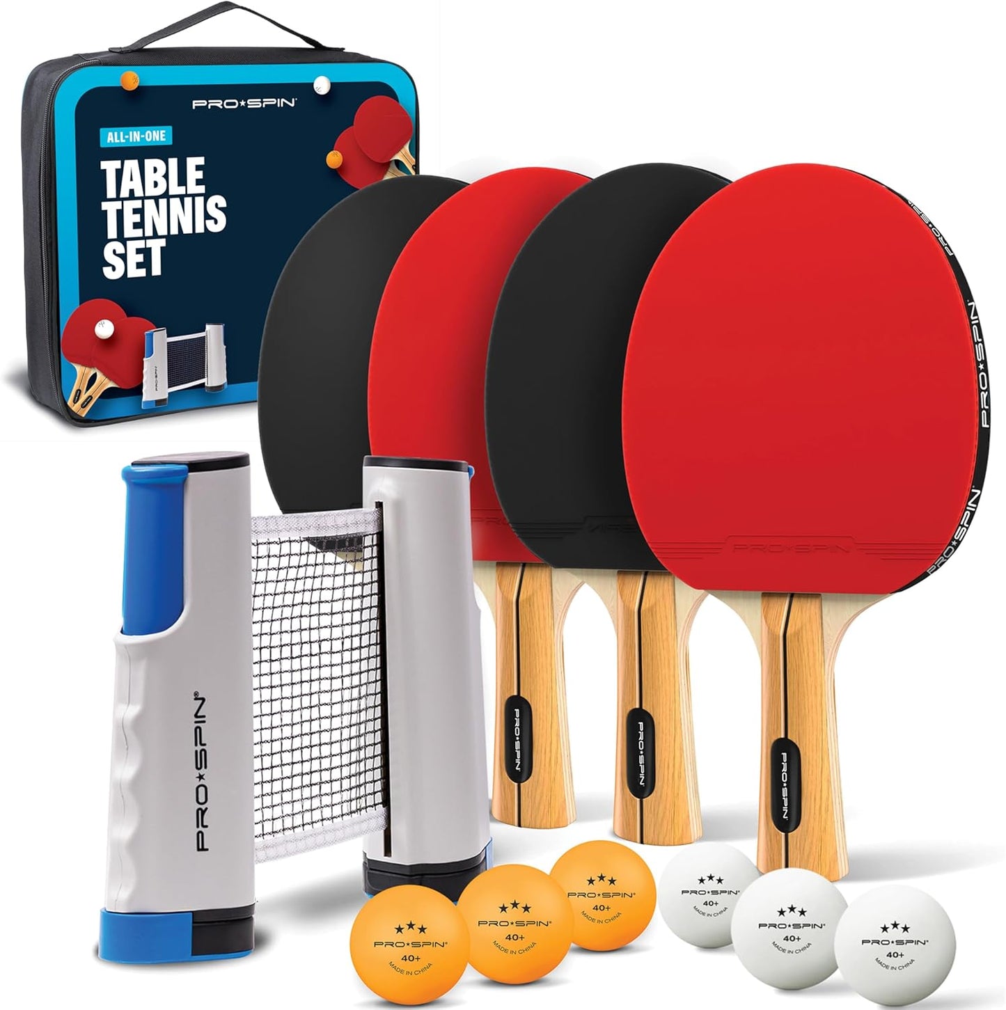 PRO SPIN All-in-One Ping Pong Set for Fun Family Games