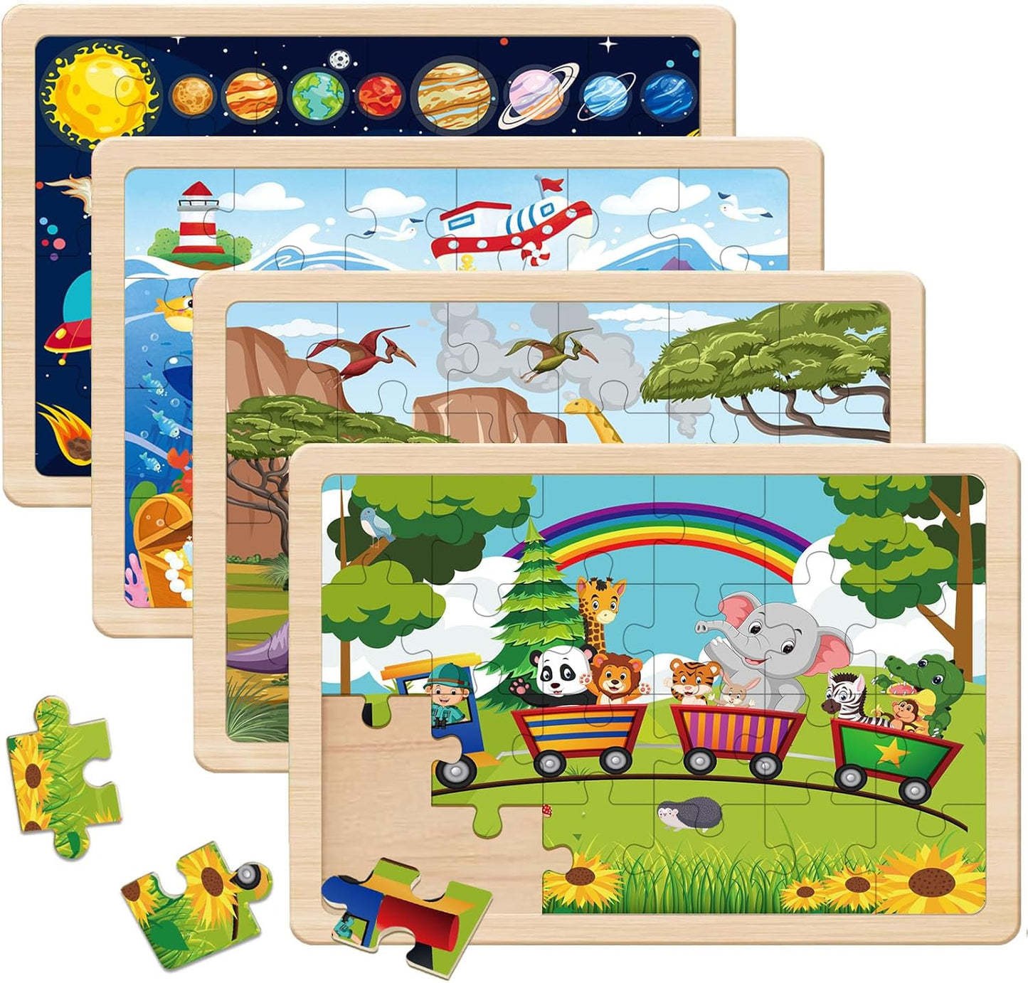 Educational Wooden Puzzles for Kids 3-6: Fun Learning Toys