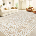 8x10 Area Rug Living Room - Washable Boho Geometric Moroccan Rug
