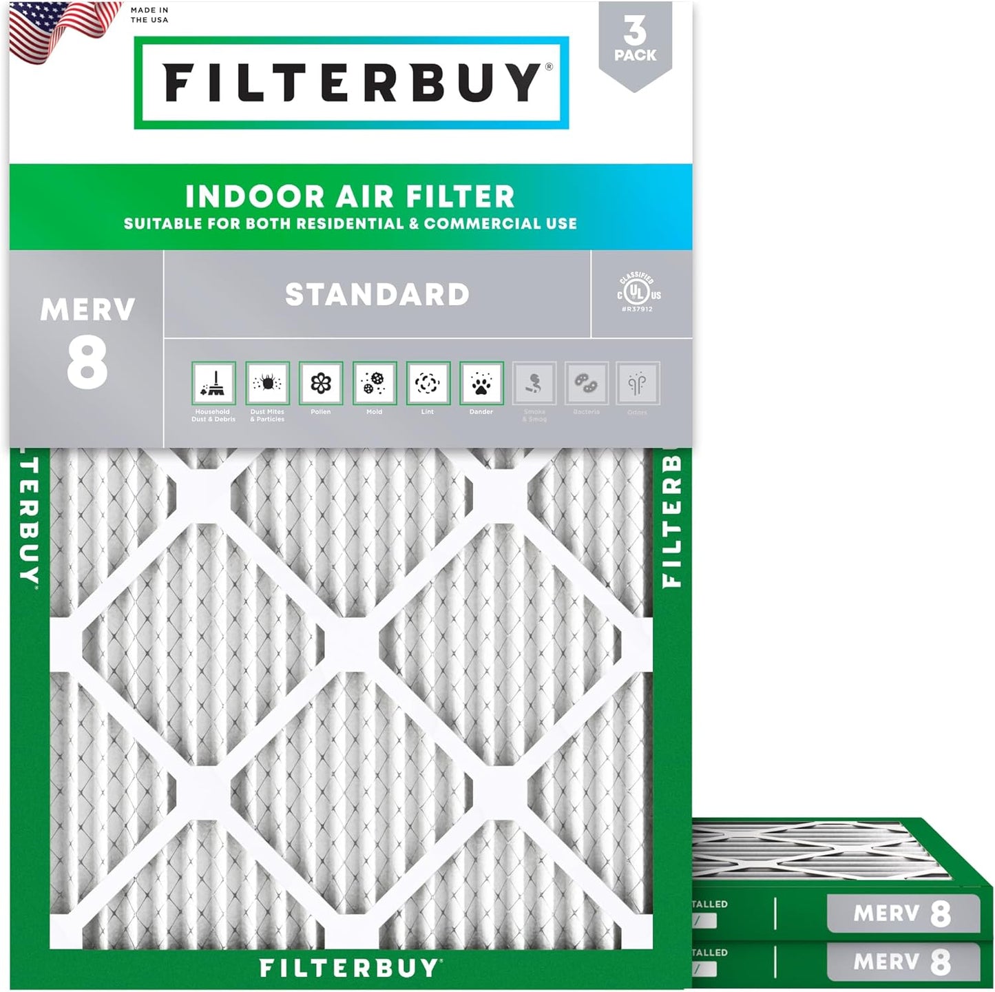 Filterbuy 10x14x1 Air Filter MERV 8 for Dust and Allergies