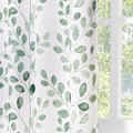 MYSKY HOME Sage Leaf Print Thermal Curtains 63 in - Room Darkening