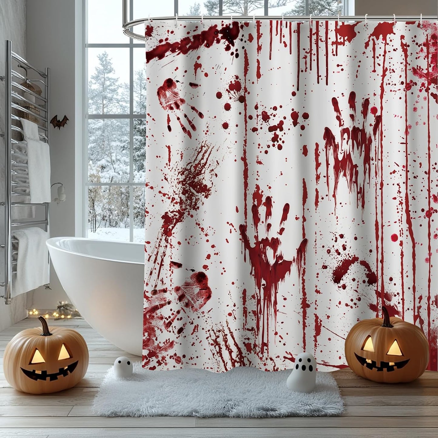 Blood Shower Curtain: Spooky Horror Design 72x72