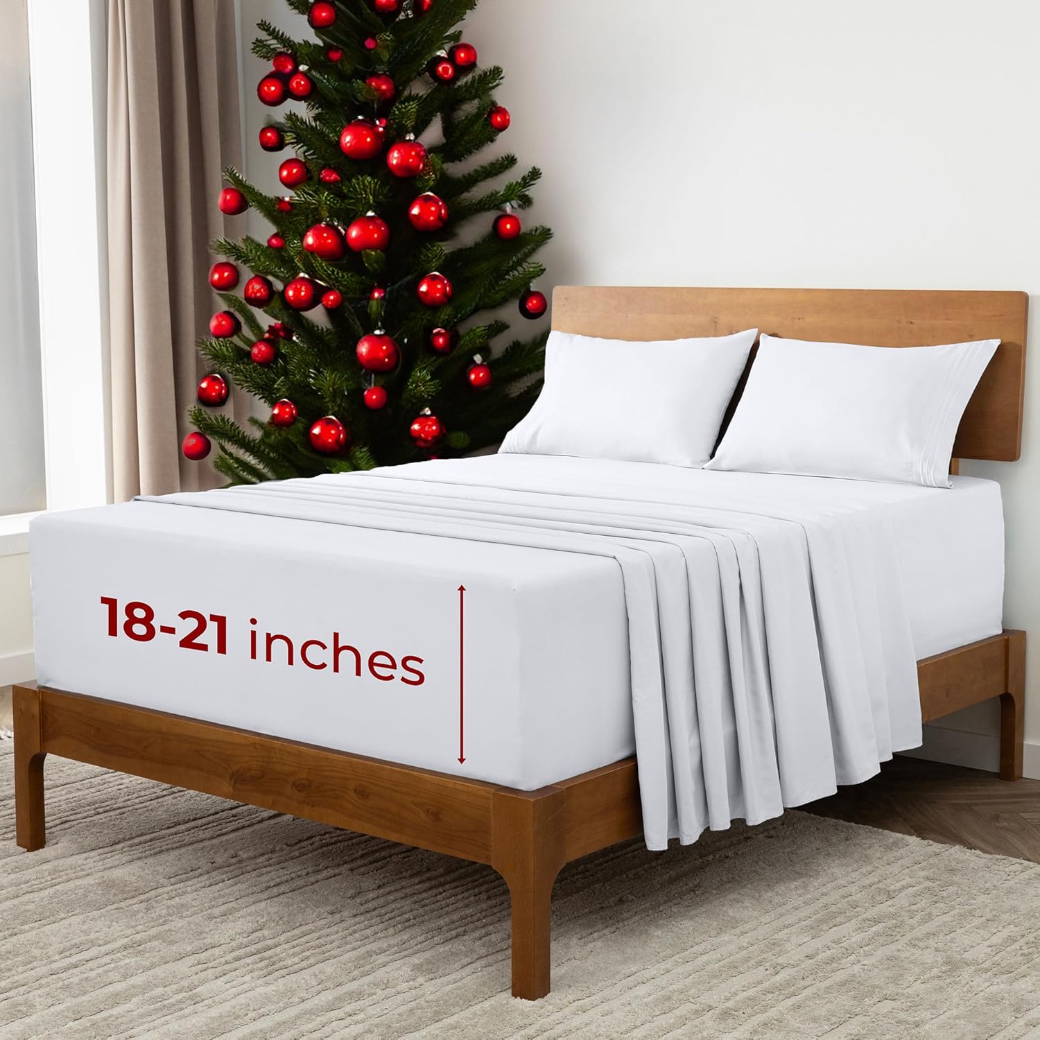 Mellanni Extra Deep King Sheets - Luxury Cooling Bedding Set