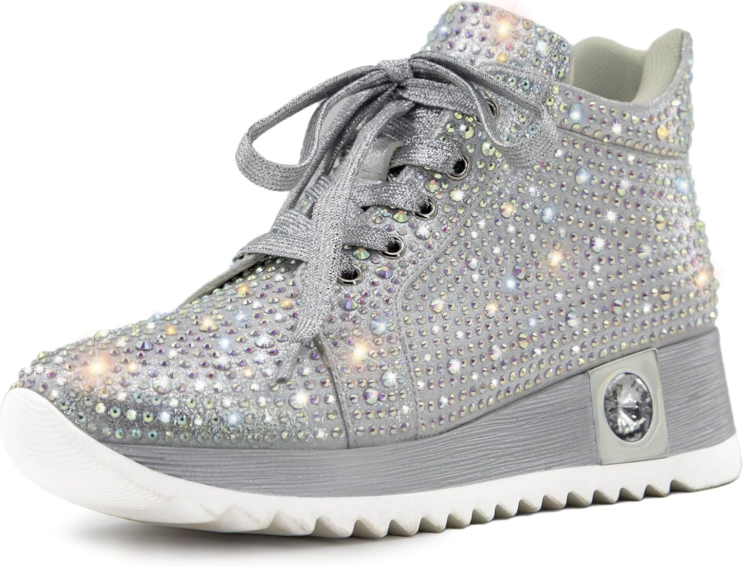 Women's Fashion Glitter Sneakers Platform Wedge Shoes for Style
