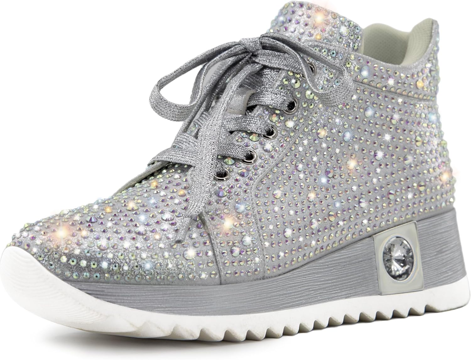 Women's Fashion Glitter Sneakers Platform Wedge Shoes for Style