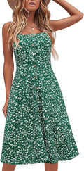 Women's Cotton Button Down Midi Sundress - Flattering A-Line Fit