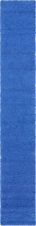 Periwinkle Blue Shag Runner 2 ft 6 in x 16 ft 5 in - Soft Solid Rug