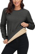 MAGCOMSEN Women's Sherpa Lined Sweatshirt - Warm Fleece Pullover