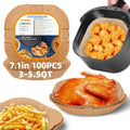 Air Fryer Paper Liners 7.1 x 7.1 in for 3-5.5 Qt - Thick Disposable