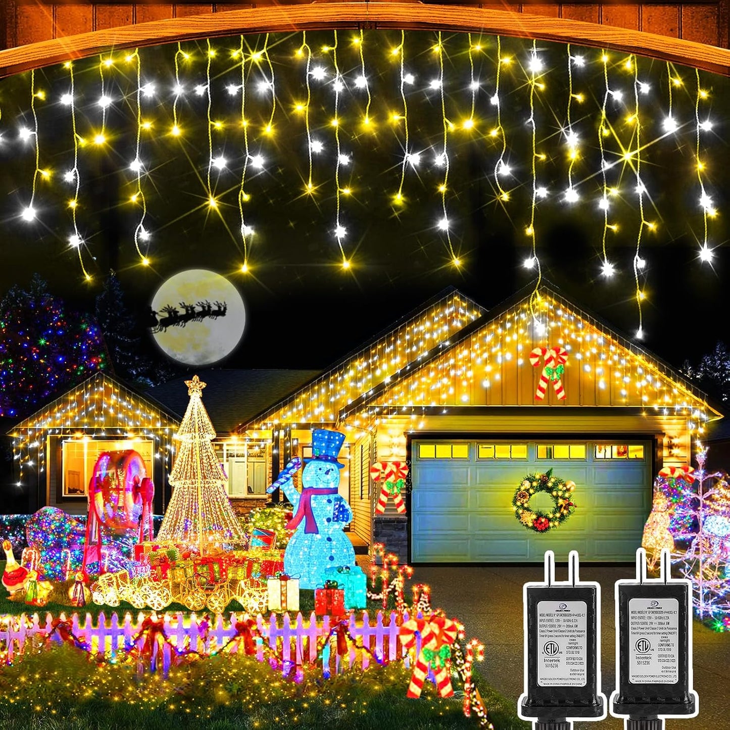 Christmas Lights Outdoor 98FT 960 LED Ice Lights for Holiday Decor