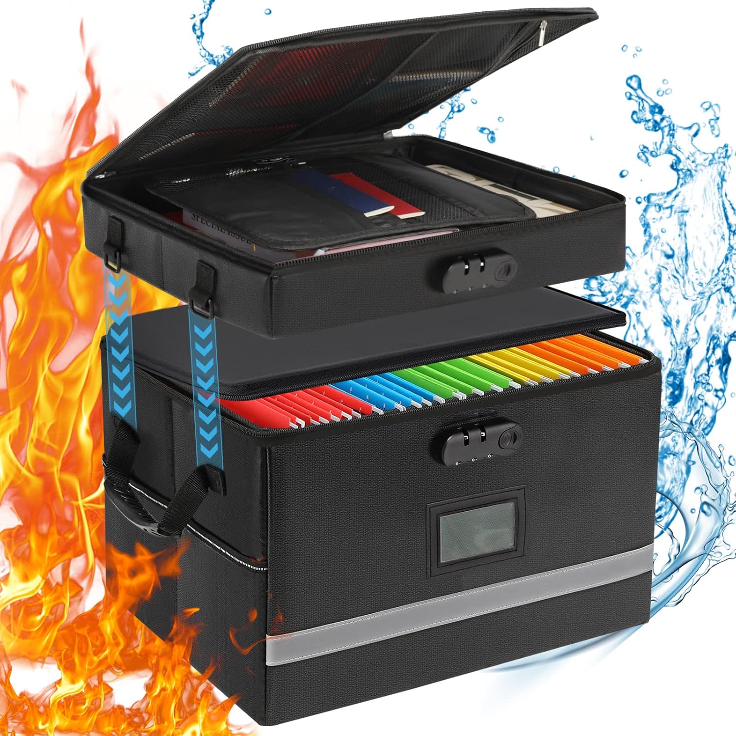 Fireproof Document Organizer Box with Lock for Home Office