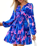 Fall Dresses for Women 2025 Long Sleeve Elastic Waist Mini Wedding 4-6