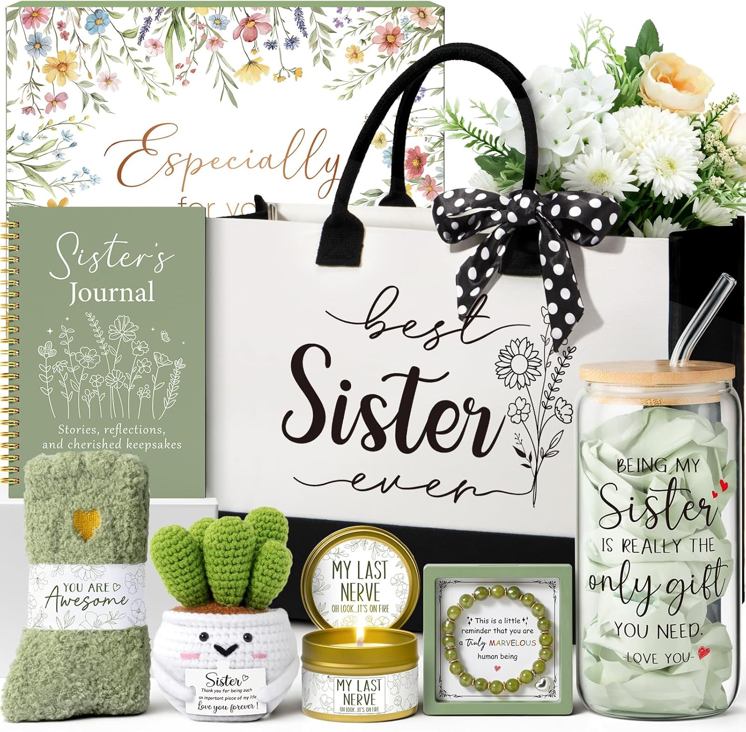 Best Sisters Gifts from Sister - Unique Gift Basket for Friends