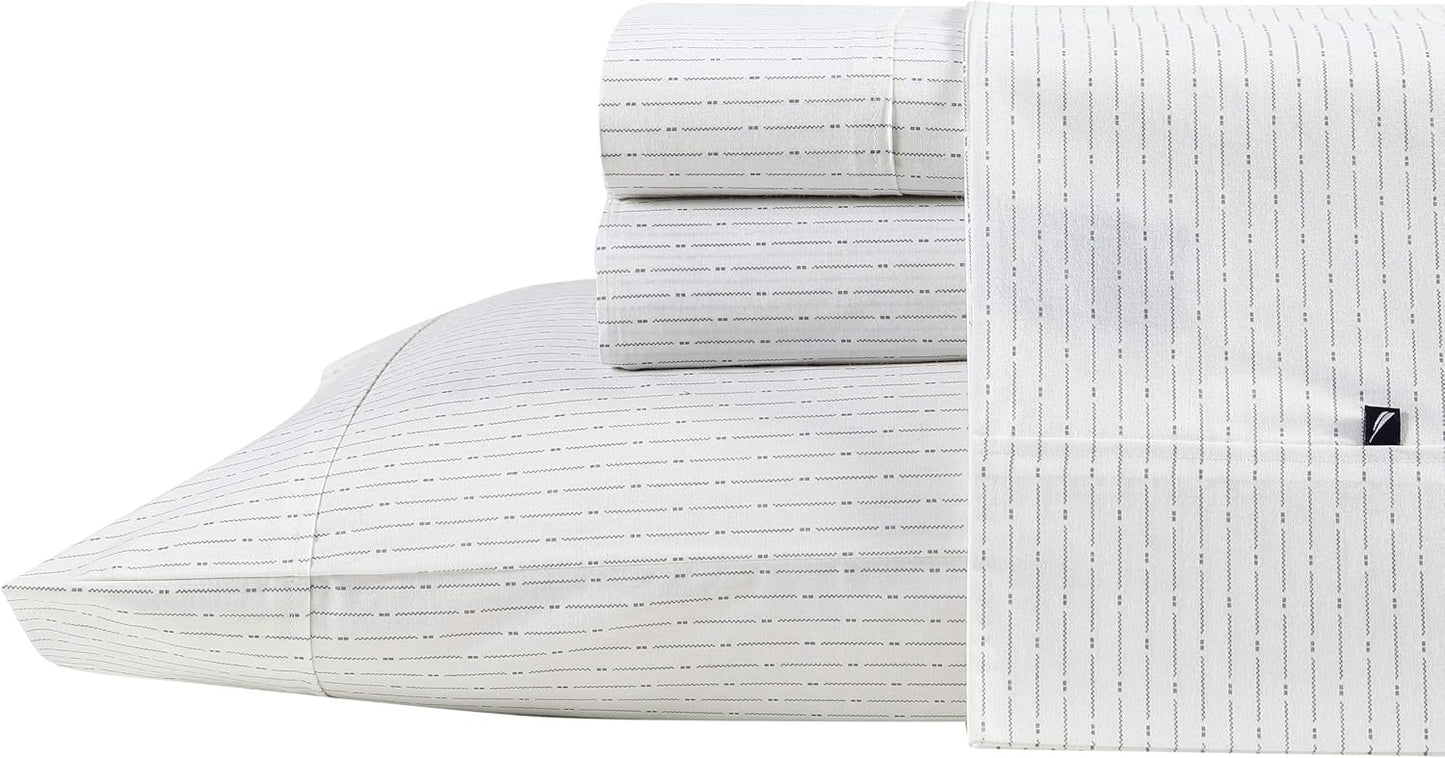 Nautica Queen Sheets Set - Cotton Percale Bedding for Comfort
