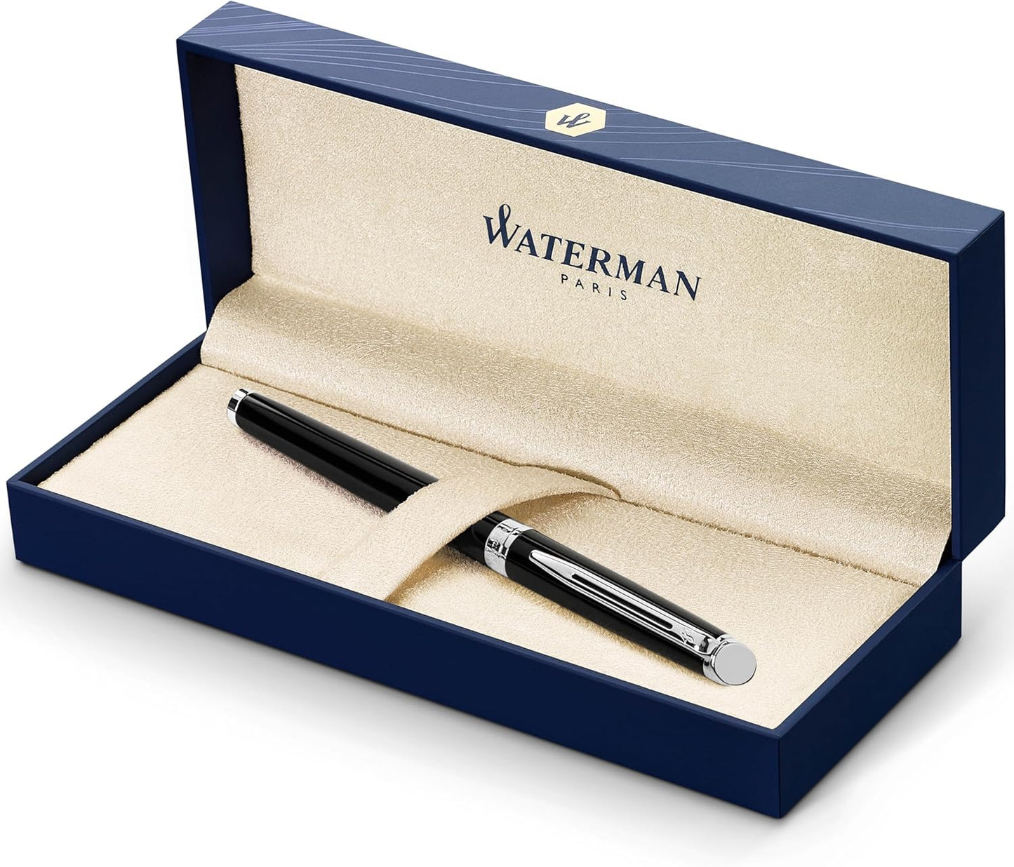 Waterman Hemisphere Rollerball Pen in Gloss Black with Chrome Trim