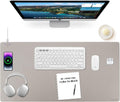 Wireless Charging Mouse Pad 2-in-1 Leather Desk Pad - Fast 15W