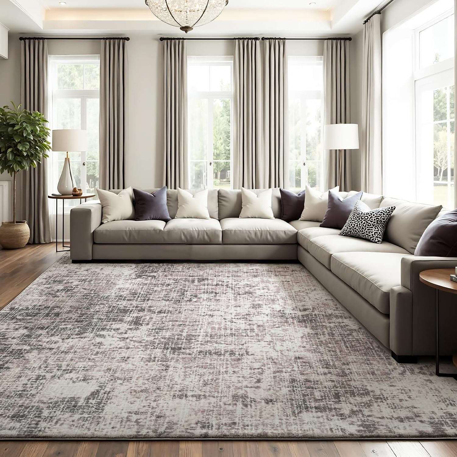 ILANGO 5x7 Modern Area Rug for Living Room Ultra Soft Design