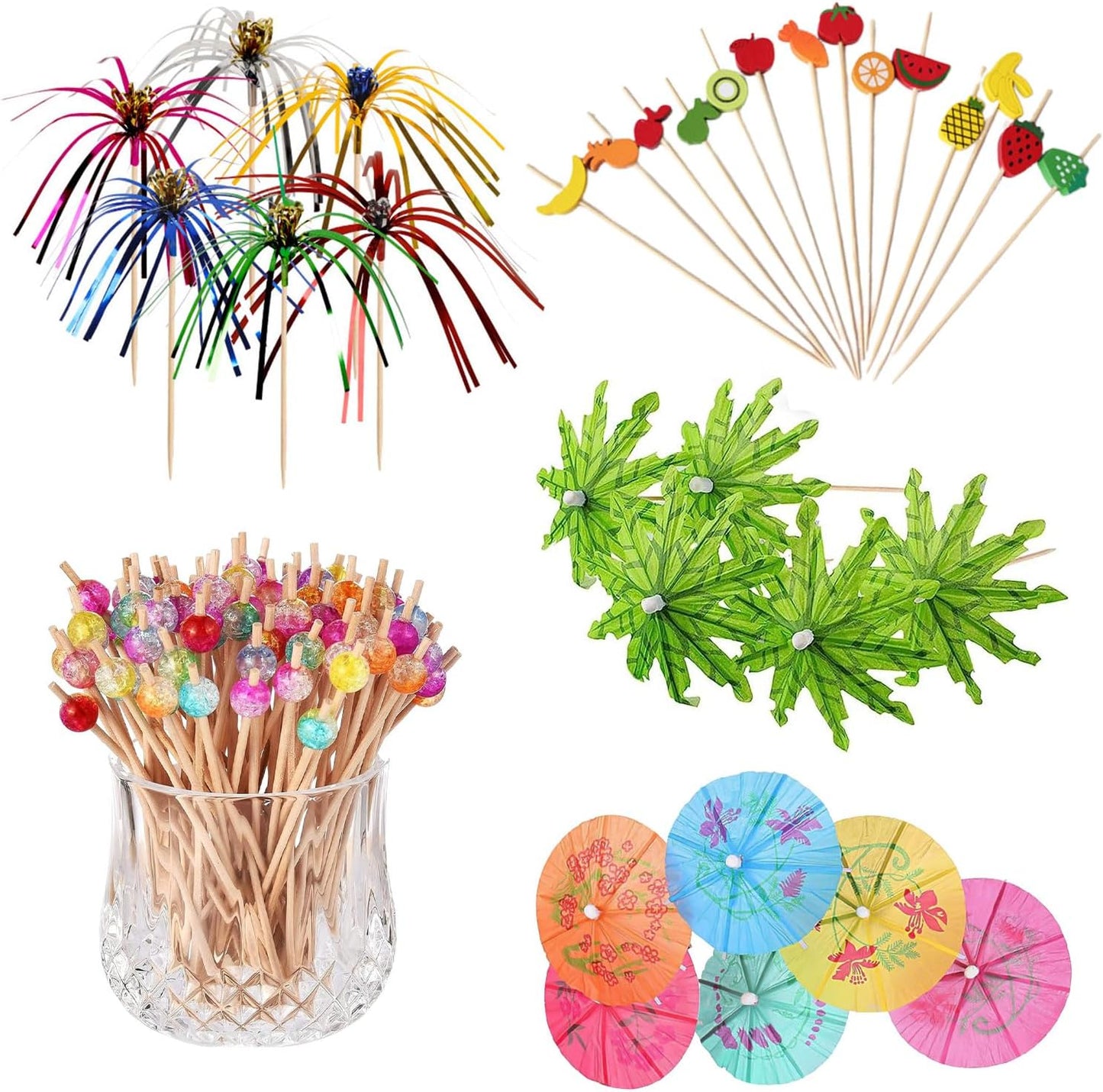Tropical Drink Umbrellas 400 Pcs - Luau Party Decor